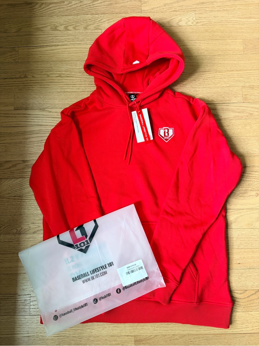 Baseball Lifestyle 101 Red Pullover Hoodie